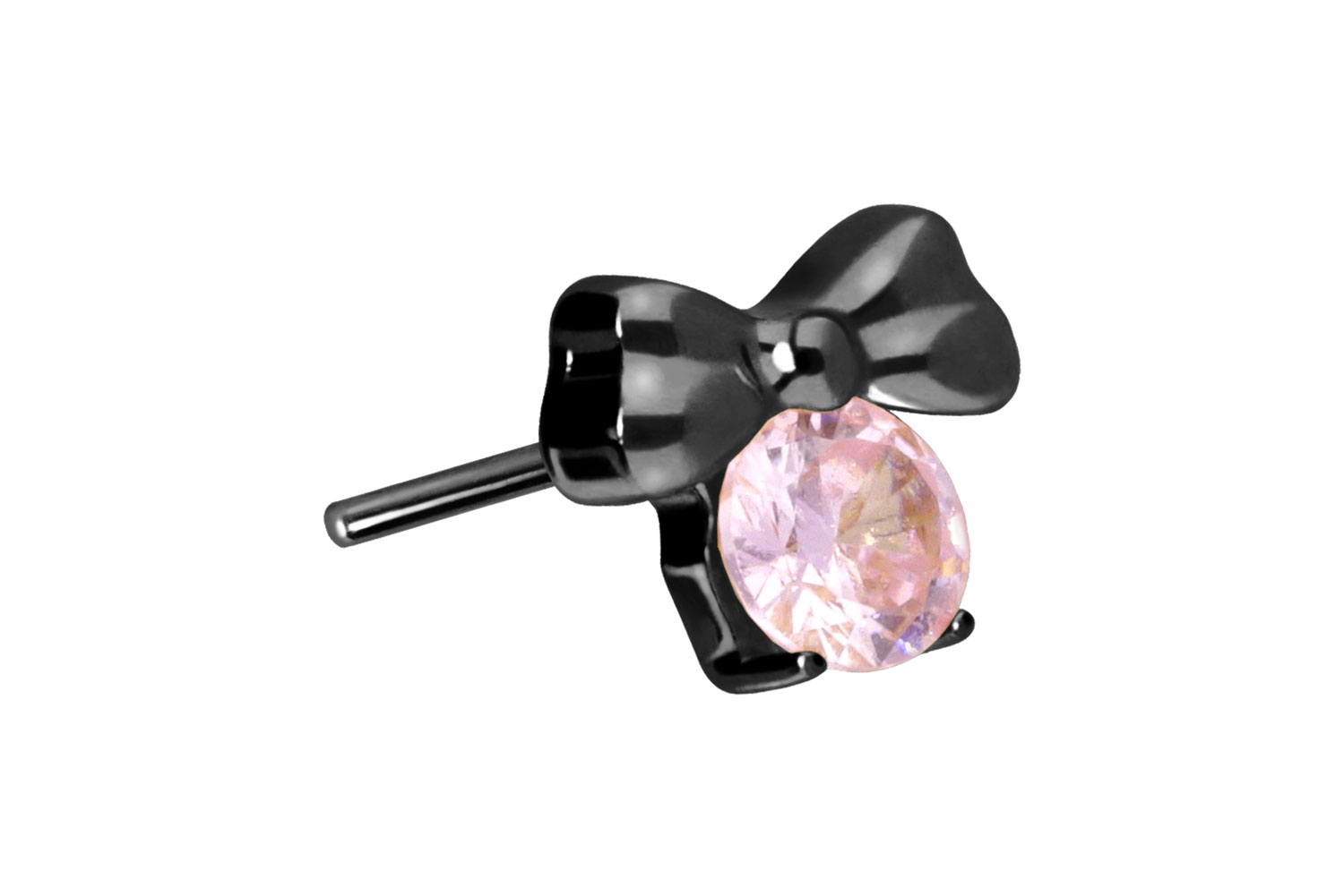 Titan Aufsatz mit Push Pin SCHLEIFE + KRISTALL von Piercingline